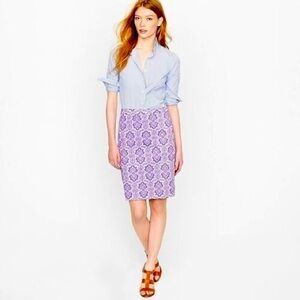 Pencil Skirt Medallion Purple Paisley J. Crew